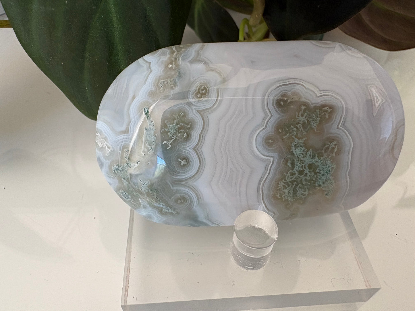 Blue Stripe Agate Palmstone