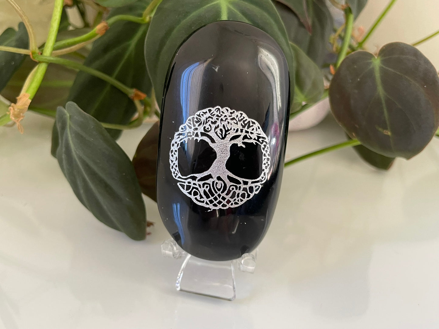 Black Obsidian - Tree of Life Palmstone