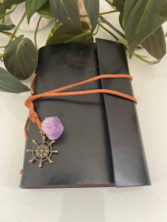 Crystal Charm Leather Journal