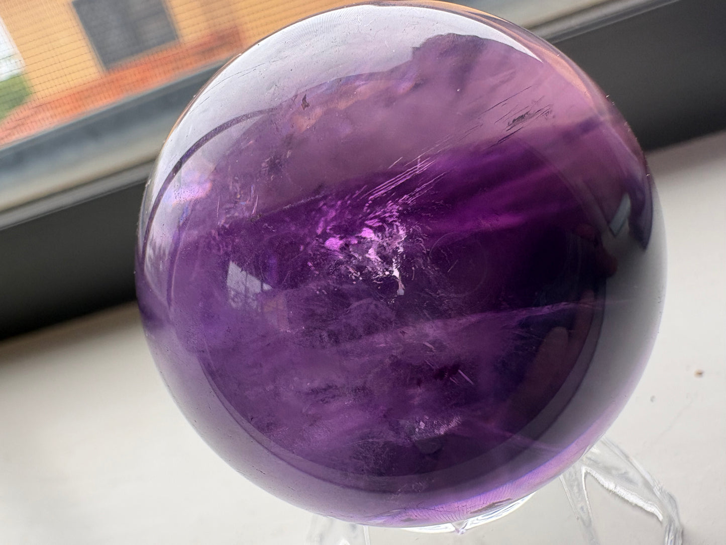 Amethyst Sphere with Ametrine Inclusions
