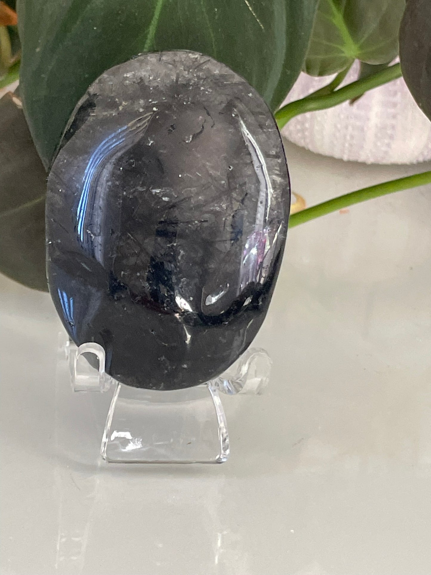 Tourmilated Quartz Palmstone