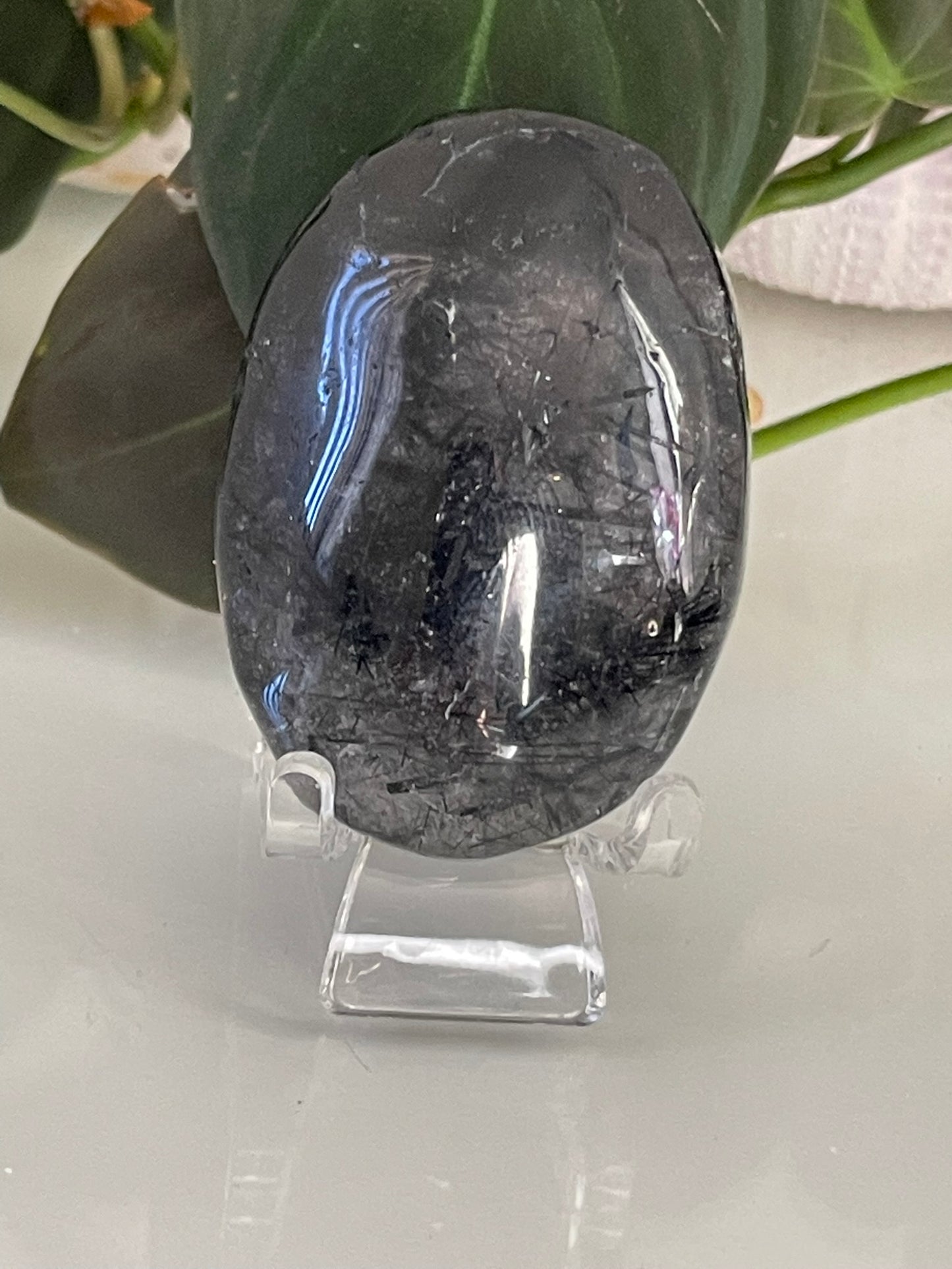 Tourmilated Quartz Palmstone