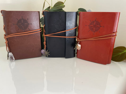 Crystal Charm Leather Journal
