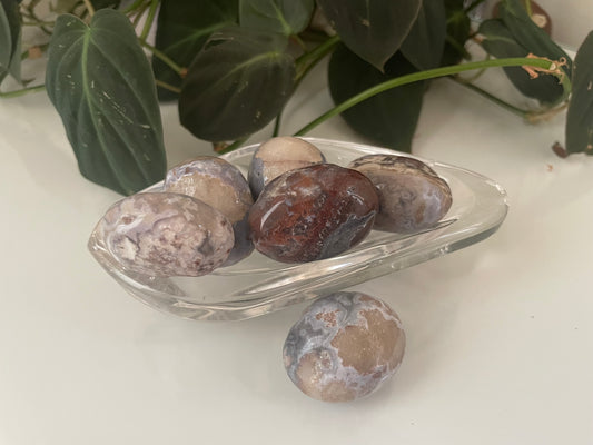 Blue Flower Agate Tumbles