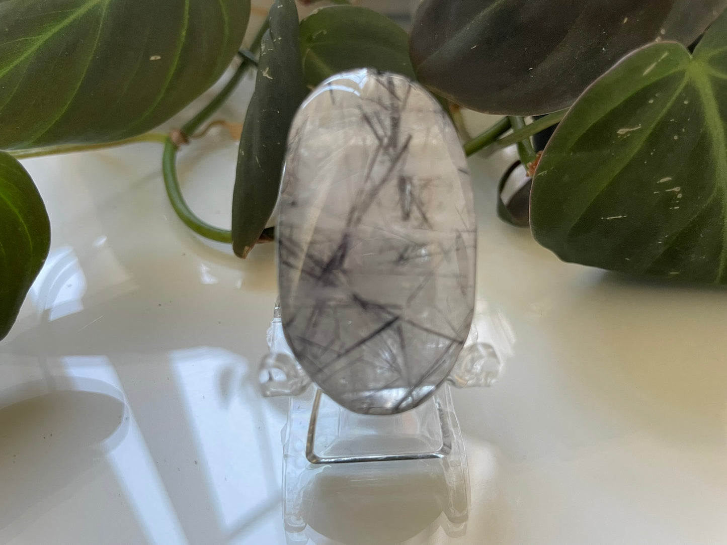 Tourmilated Quartz Palmstone