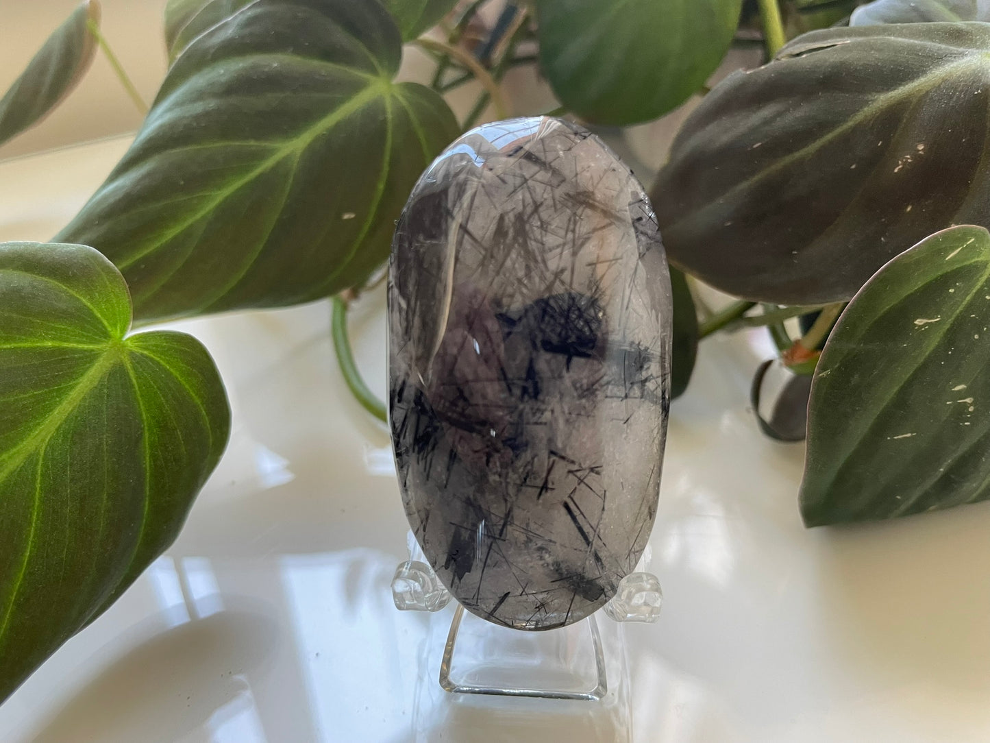Tourmilated Quartz Palmstone