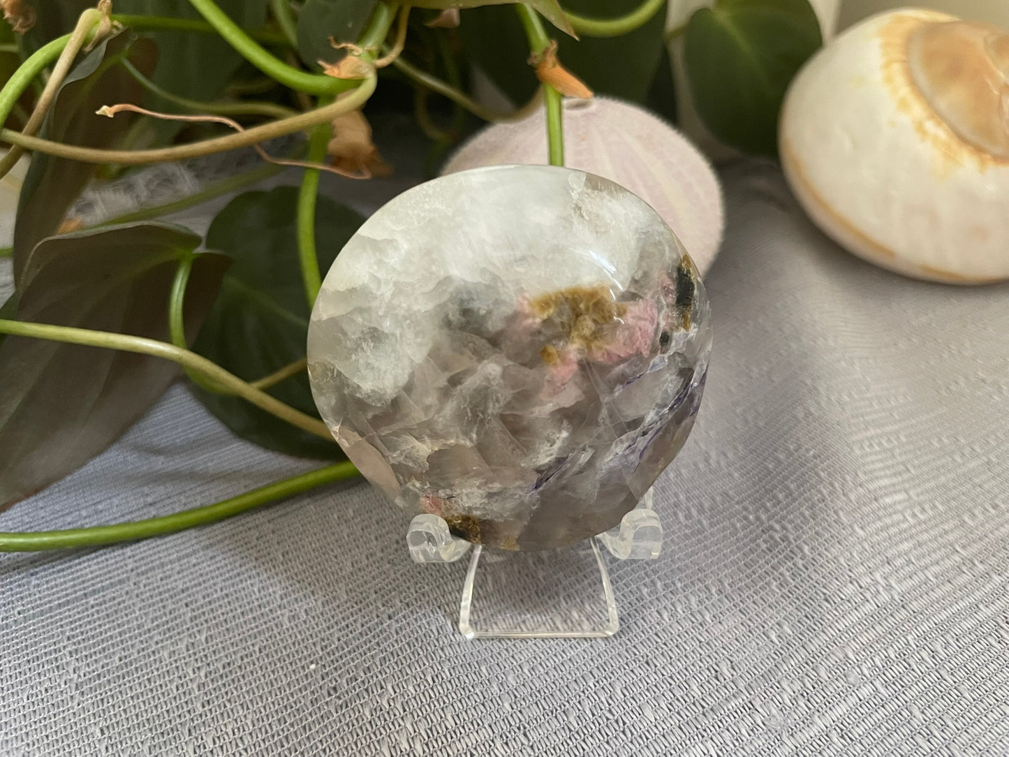Pink Tourmaline & Moonstone Palmstone