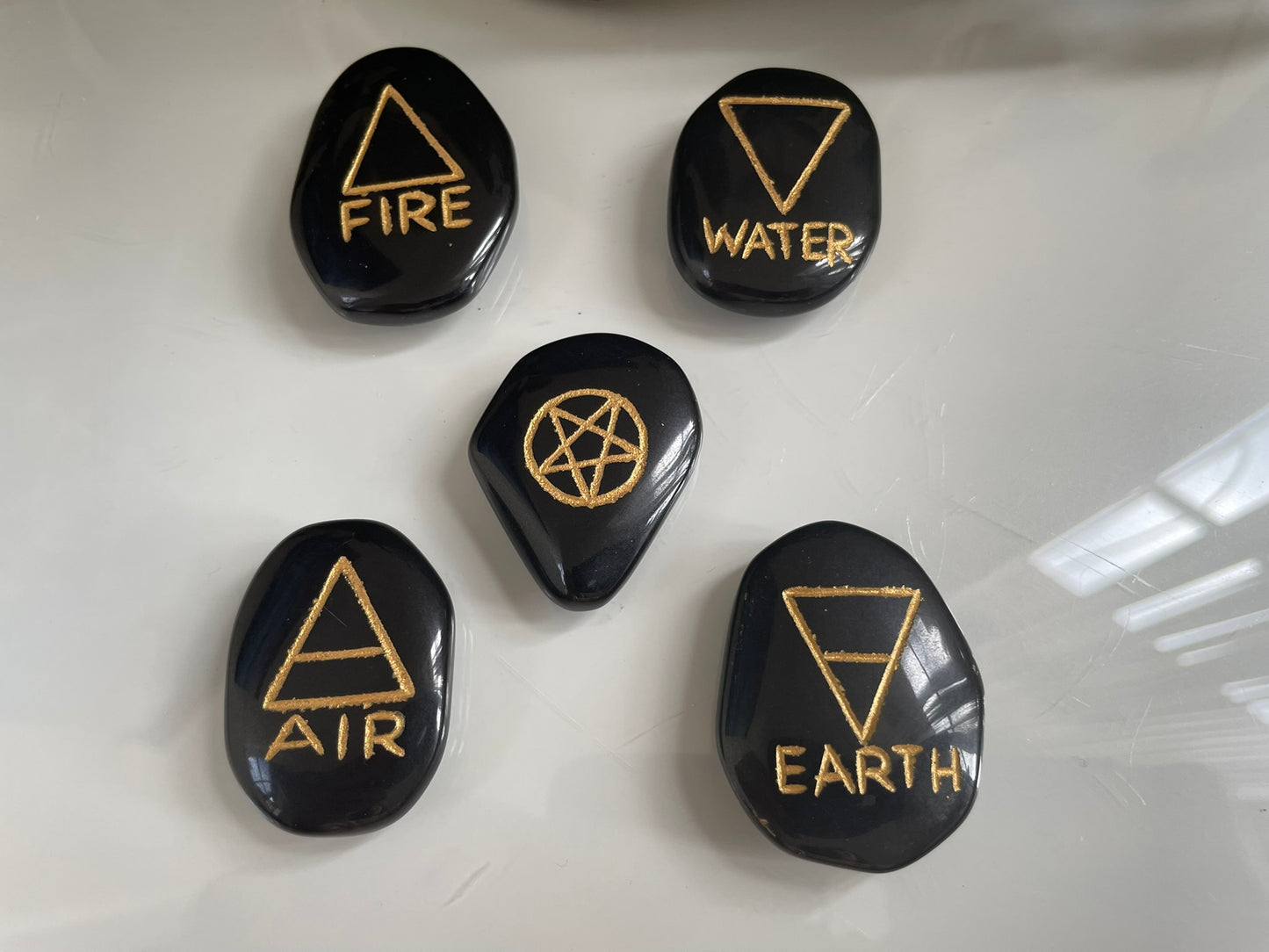 Black Obsidian Element Palmstone Set