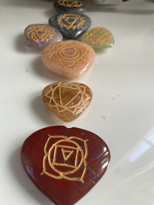 Chakra Palmstone Set - Heart Shape