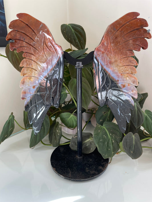 Black, Red & White Agate Butterfly Wings