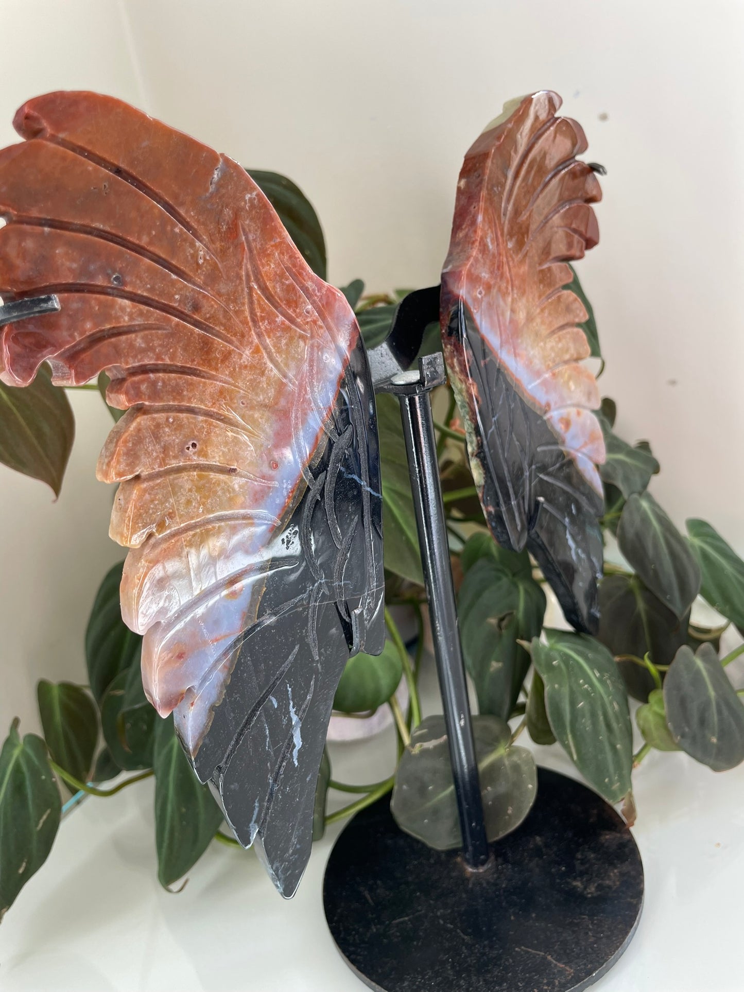 Black, Red & White Agate Butterfly Wings