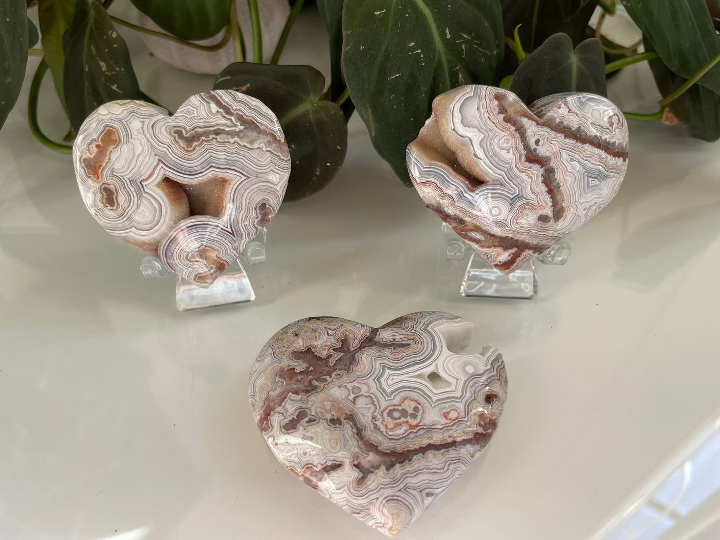 Crazy Lace Agate Hearts