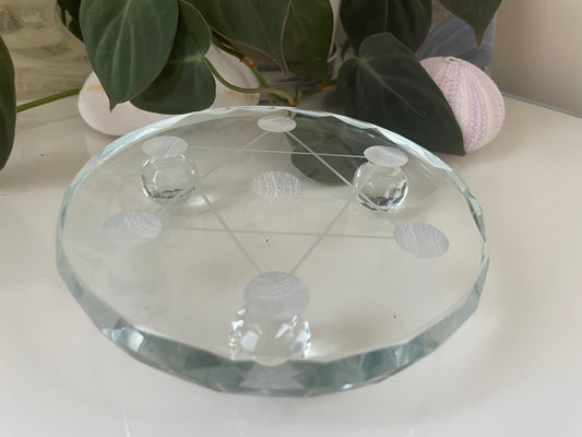 Glass Crystal Grid Plate