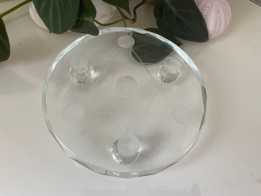 Glass Crystal Grid Plate