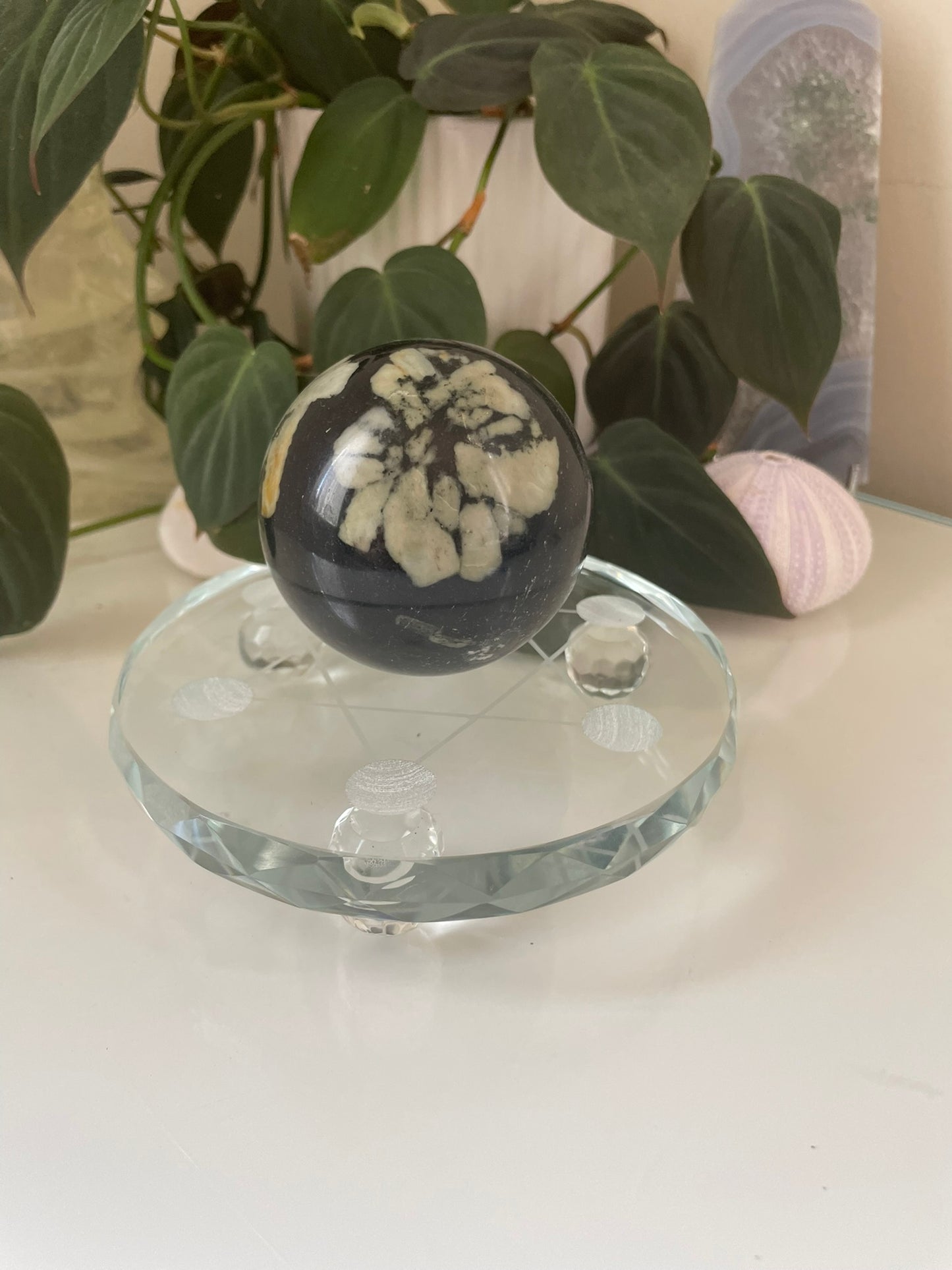 Glass Crystal Grid Plate
